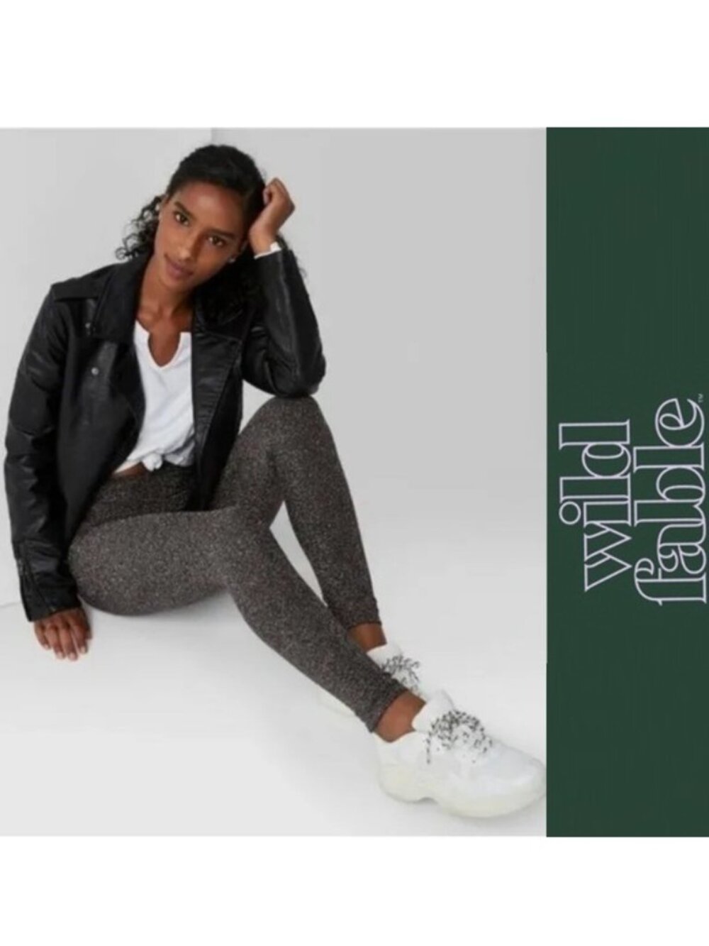 Wild Fable | Women's High-Waisted Leggings Metallic Silver | Size Small